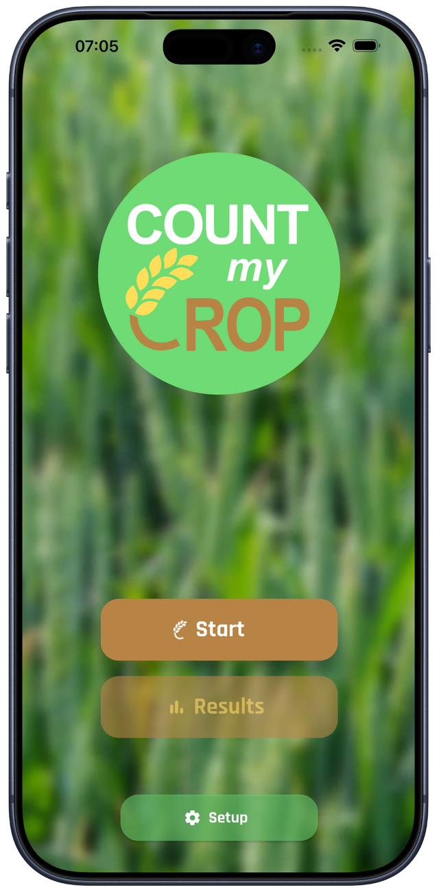 CountMyCrop Ergebnisansicht auf einem Smartphone